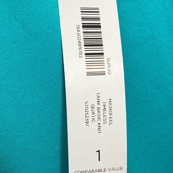 Chico’s Tank Top NWT Size 1 Microfeel Timeless Basic Quatic Teal - Picture 3 of 4